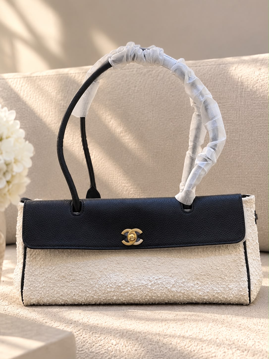 Chanel Black & Cream Tote Bag First Copy