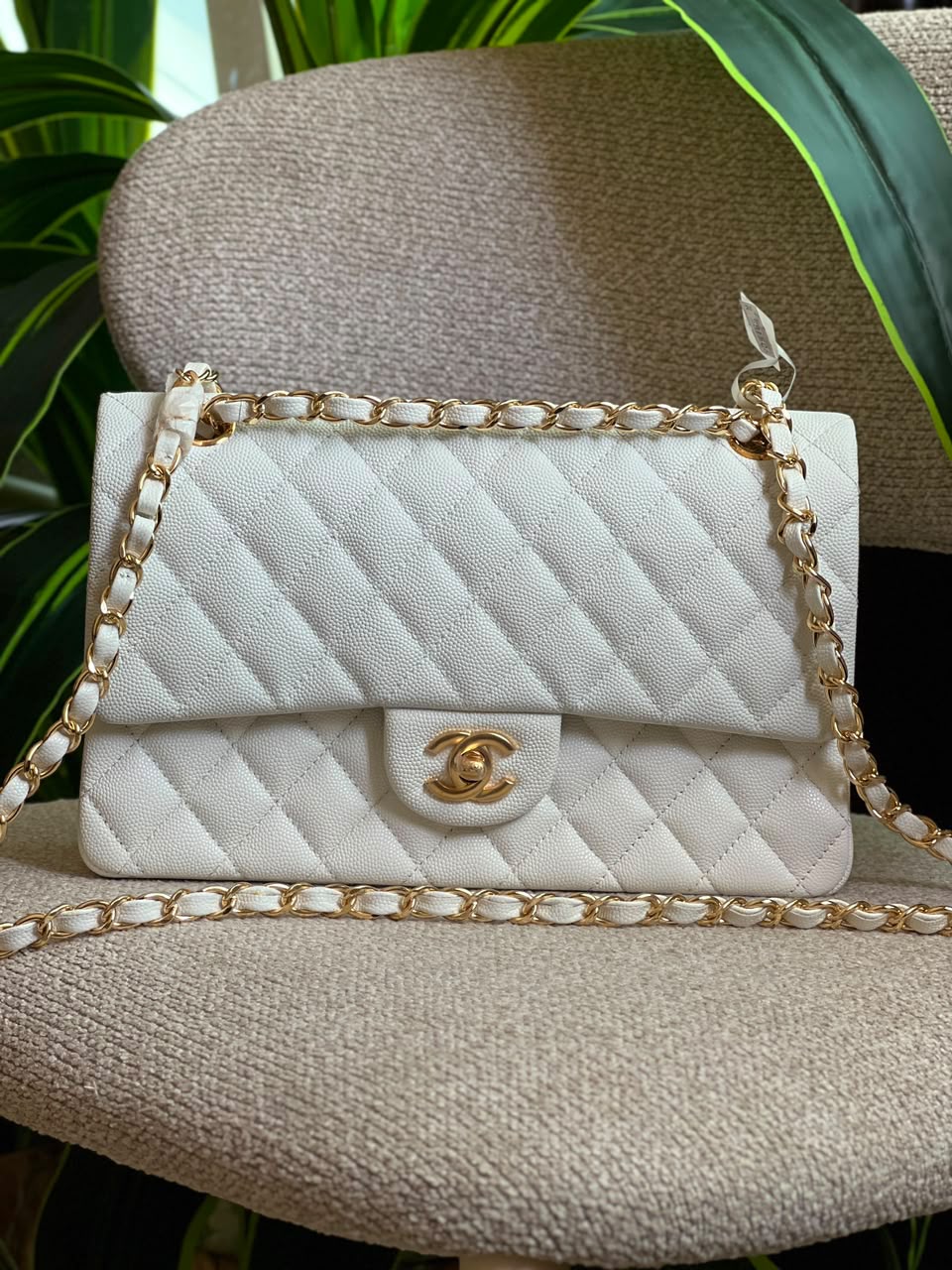 Chanel White Classic Flap Master Copy Bag