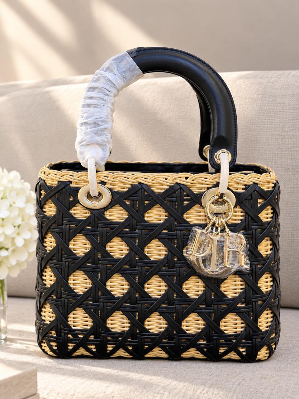 Lady Dior Wicker Black Bag