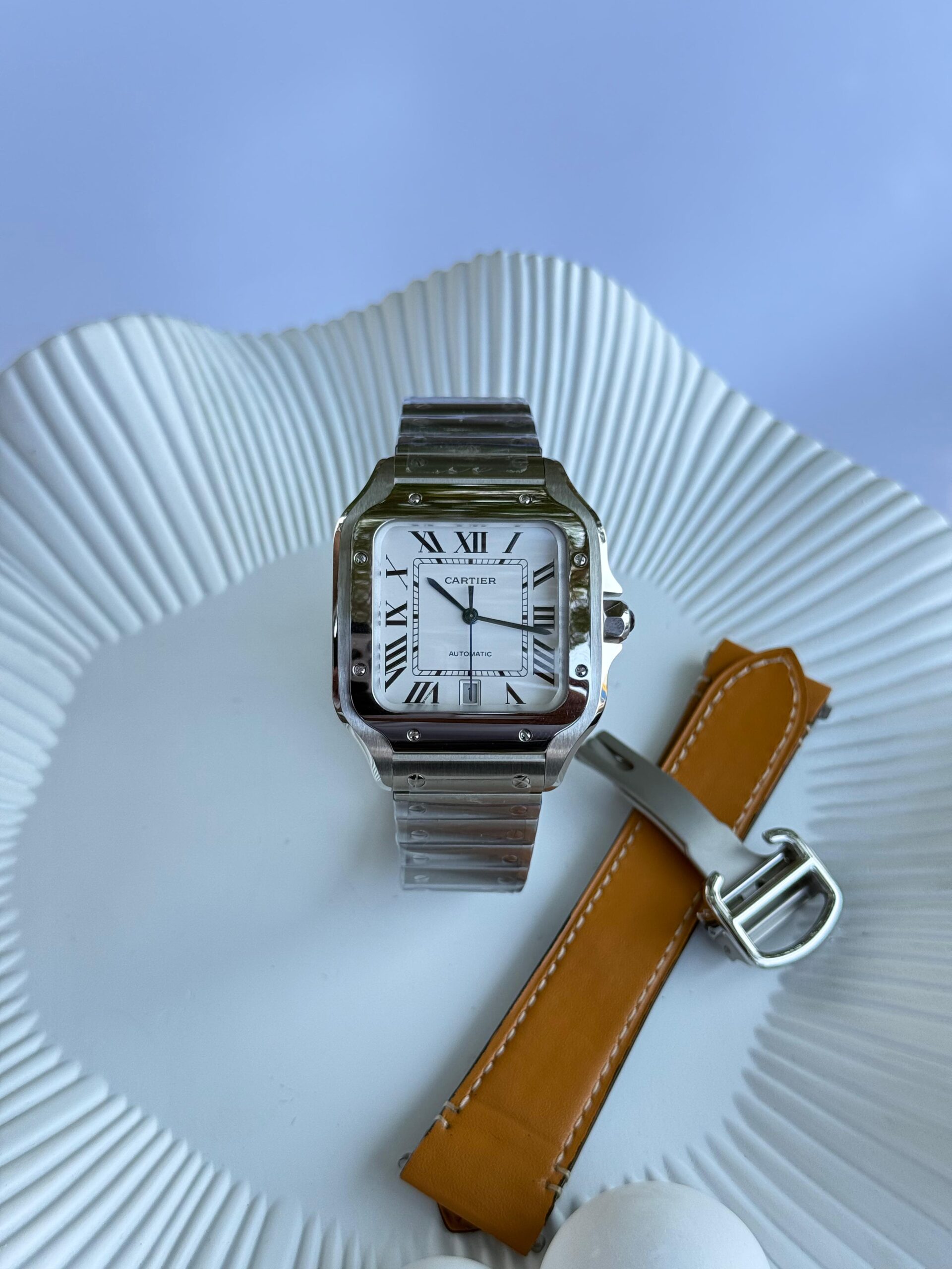 Cartier Santos Silver Automatic Watch