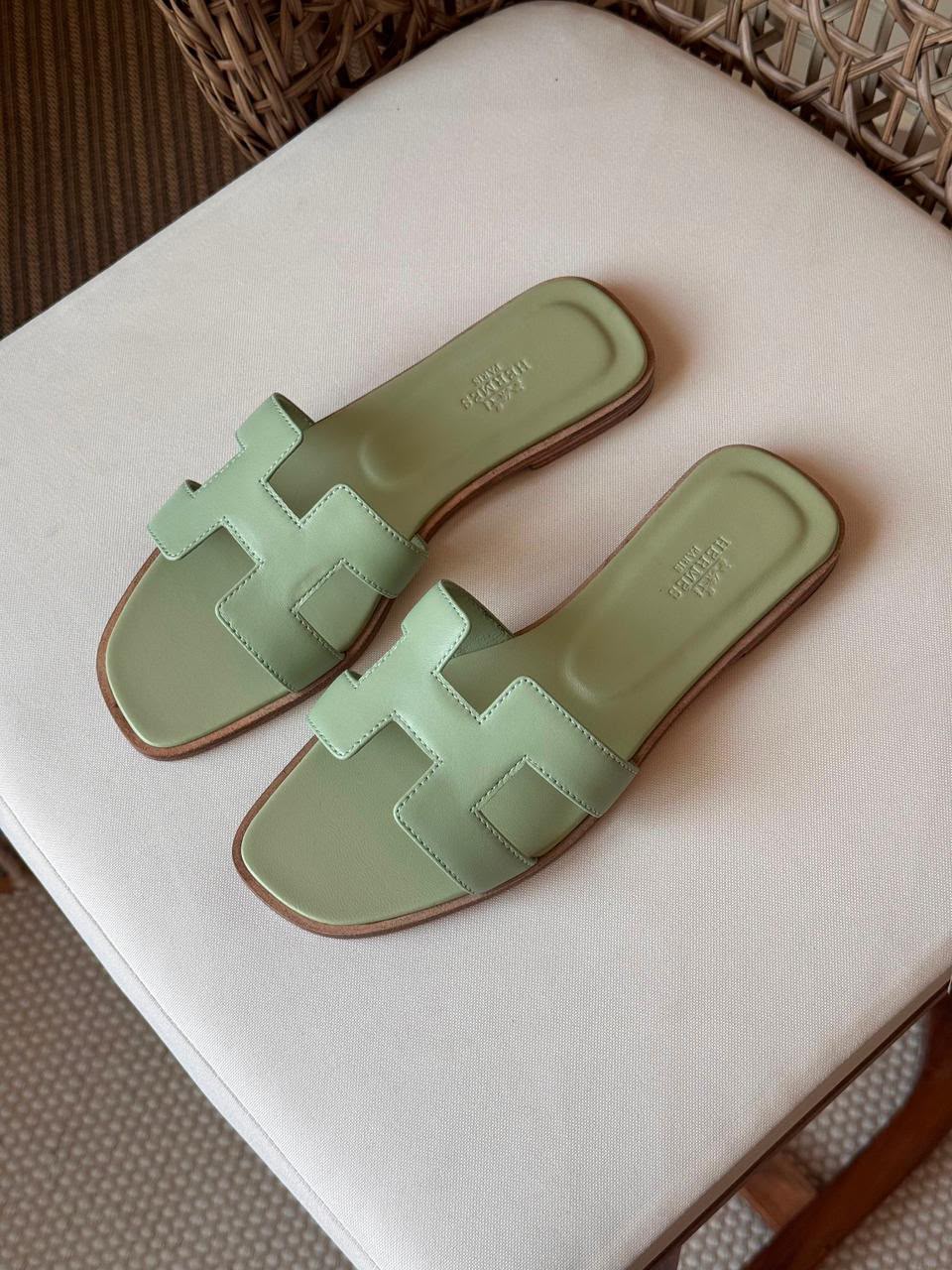 Hermes Oran Green Sandals